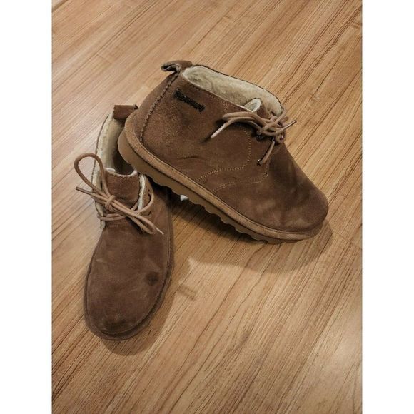 BearPaw Shoes - Bearpaw Boots Suede Faux Fur Lined Lace Up Brown Womens Size 9